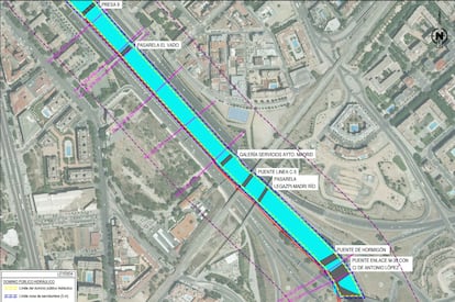 Así será la senda peatonal unirá Madrid Río y el Parque Lineal del Manzanares, según uno de los planos de la memoria técnica del proyecto.