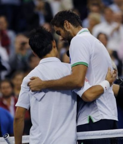 Nishikori y Cilic, en la final del US Open.