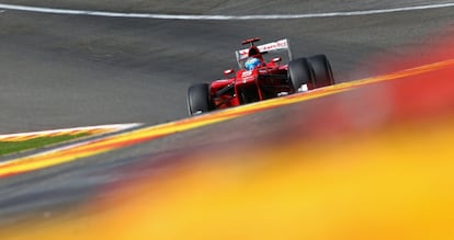 Fernando Alonso durante el entrenamiento.