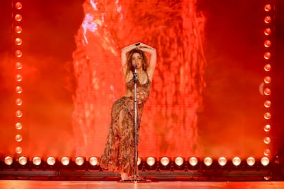 Shakira en un concierto en el Estadio Olímpico de Río de Janeiro, Brasil, el 11 de febrero.