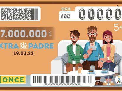 Este sábado 19 de marzo la ONCE celebra el Día del Padre con el Sorteo Extraordinario que reparte 17 millones de euros al primer premio