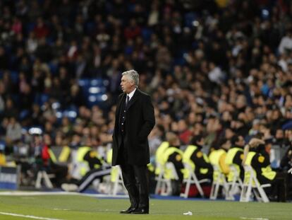 Ancelotti, durante el partido contra el Ludogorets.