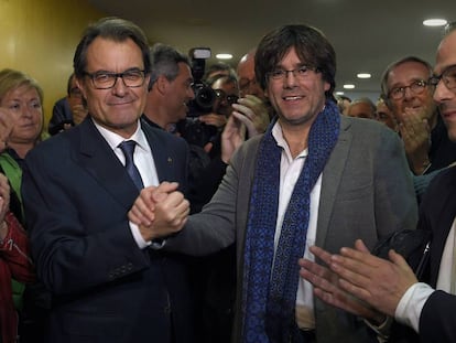 Mas y Puigdemont, este sábado.