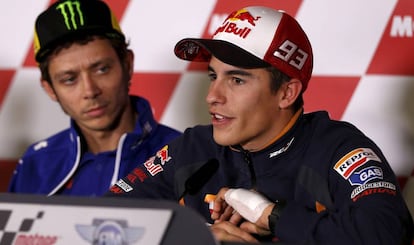 Valentino Rossi y Marc Márquez, en 2015.