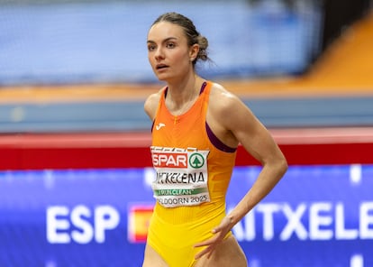 Irati Mitxelena, en el Europeo de Atletismo del pasado marzo en Apeldoorn.