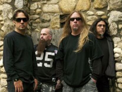 Slayer lo componía en 2011 (de izquierda a derecha) Dave Lombardo, Kerry King, Jeff Hanneman y Tom Araya.
