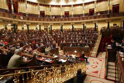 Pleno del Congreso de los Diputados sobre el referéndum de la Constitución Europea.