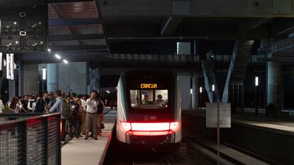 The Maya Train at Cancun station, this Friday.