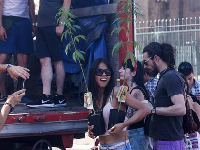 Manifestación en Roma, el pasado 30 de junio, a favor del uso de cannabis.