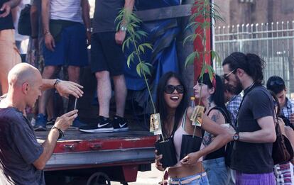 Manifestación en Roma, el pasado 30 de junio, a favor del uso de cannabis.