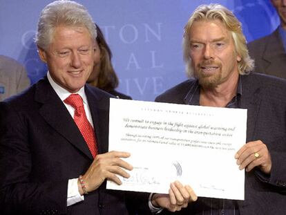 Branson, hoy en Nueva York a Bill Clinton.