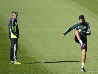 Mourinho y Cristiano, esta mañana en un entrenamiento.