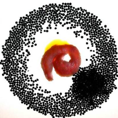 Ingredientes del lomo relleno de huevos duros, en un homenaje a Sam Francis.