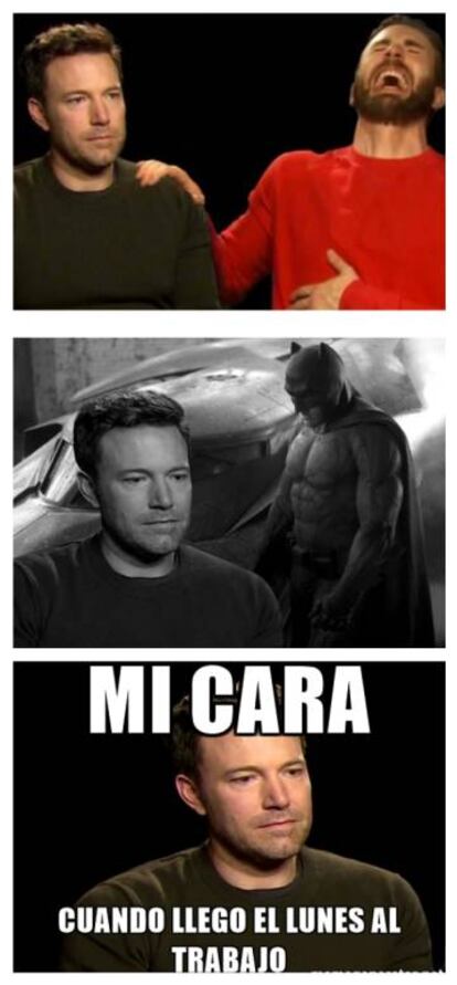 Tres de los populares memes de Ben Affleck que pululan por Internet.