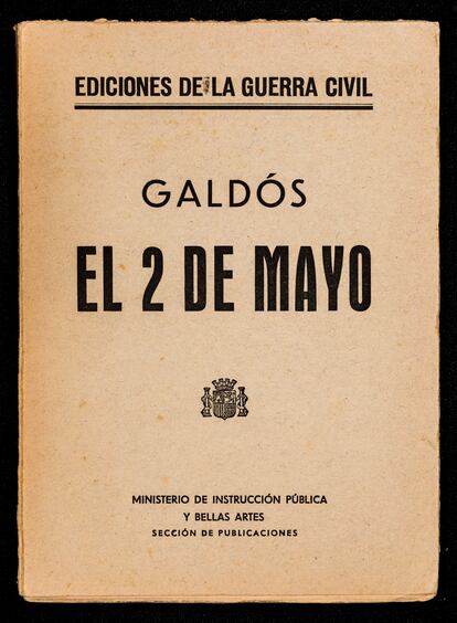 Portada del episodio nacional '2 de mayo', editado por el Ministerio de Instrucción Pública y Bellas Artes, en 1936.