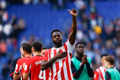 Iñaki Williams, después del encuentro en Cornellà este domingo.