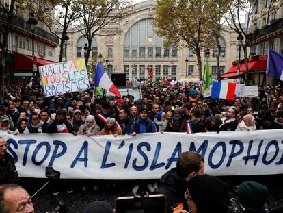 Manifestação contra a discriminação aos muçulmanos, em novembro de 2019 em Paris.