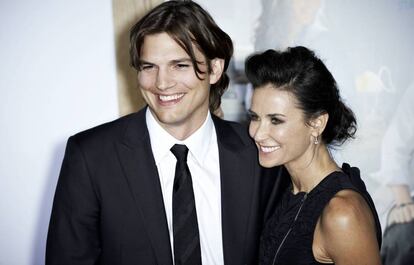 Ashton Kutcher y Demi Moore, en California, en 2011.