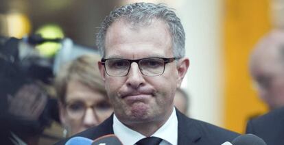 El presidente del comité ejecutivo del Grupo Lufthansa, Carsten Spohr, atiende a los medios en Düsseldorf.