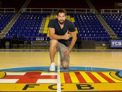 Karabatic, en el Palau Blaugrana. 