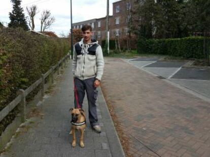 Xabier van Laere en el barrio de Zaventem.