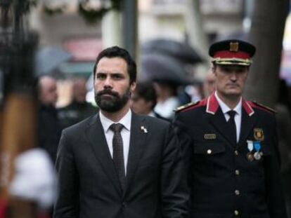 El presidente del Parlament, Roger Torrent, pide  fortalecer las instituciones 