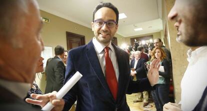 El socialista Antonio Hernando en el Congreso.