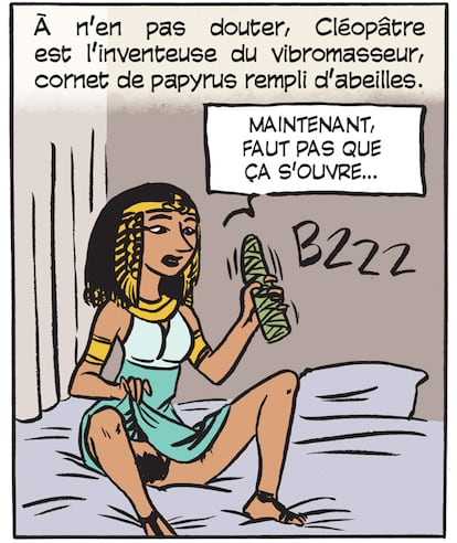 Uno de los dibujos de Laetitia Coryn que ilustran ‘Sex Story’ que recoge el vibrador de Cleopatra.