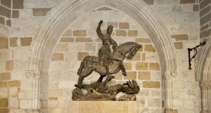 San Jorge de la iglesia de San Miguel de Estella (Navarra) antes de la intervención.