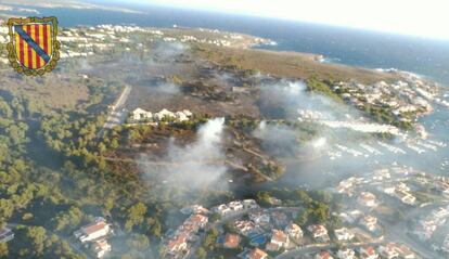 L'incendi a s'Arenal d'en Castell.