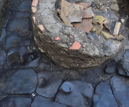 A view shows the interior of a "bakery-prison" where slaves and donkeys were locked up to grind the grain needed to make bread, in the ancient archeological site of Pompeii, Italy, in this handout photo obtained by Reuters on December 8, 2023