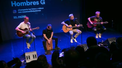 Hombres G presenta su gira '40 años y seguimos empezando', en Teatros Luchana de Madrid.