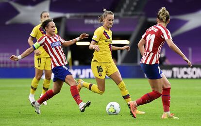 Graham Hansen, en el partido ante el Atlético.