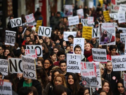 Imatge d'arxiu d'una manifestació a Madrid convocada pel Sindicat d'Estudiants.