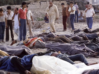 Víctimas de la masacre de Sabra y Chatila, en septiembre de 1982 en Beirut.