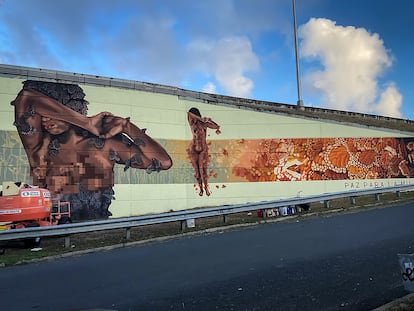 Vista general del mural "Paz para la mujer".