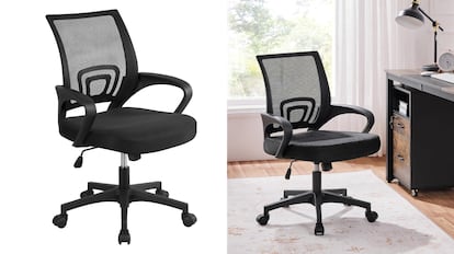 Ofertas de Primavera en Amazon: silla de oficina rebajada con con asiento de grandes dimensiones.