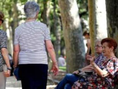 Un grupo de mujeres en un parque