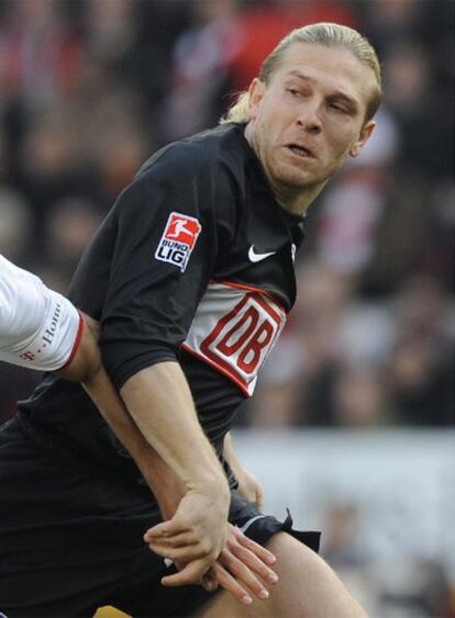 Voronin, el sábado contra el Stuttgart.