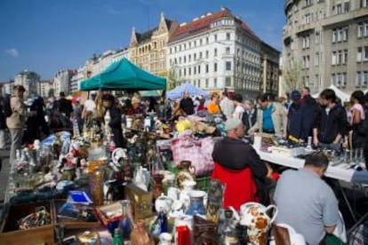 Mercadillo de los sábados en el Naschmarket de Viena.