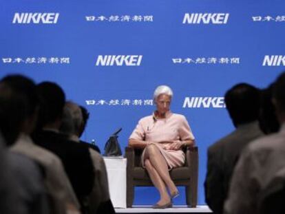 La directora gerente del FMI, Christine Lagarde, en la reunión anual del Fondo y el Banco Mundial en Tokio.