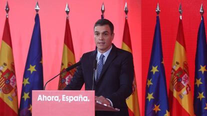 Pedro Sánchez durante la presentación de su programa para las elecciones del 10-N.