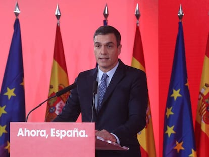 Pedro Sánchez durante la presentación de su programa para las elecciones del 10-N.