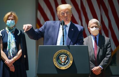 El presidente de Esados Unidos, Donald Trump, durante una comparecencia en la Casa Blanca.