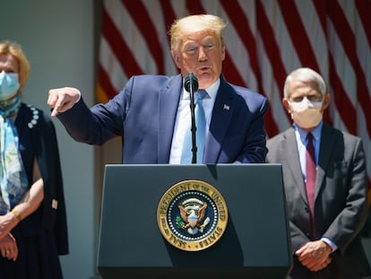 El presidente de Esados Unidos, Donald Trump, durante una comparecencia en la Casa Blanca.