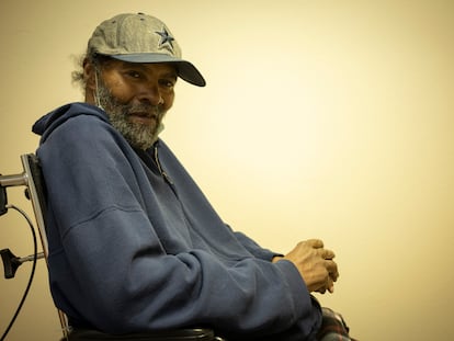 Charles Thomas, este lunes en la residencia de discapacitados en Amarillo, Texas, donde vive.