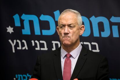 El ministro del gabinete de Guerra, Benny Gantz, en noviembre tras una reuniÃ³n del Gobierno en JerusalÃ©n.