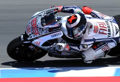 El piloto Jorge Lorenzo, durante la sesión de clasificación en Laguna Seca (EE UU).