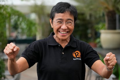 Maria Ressa, durante una entrevista en la ciudad de Taguig, en Filipinas, este sábado.