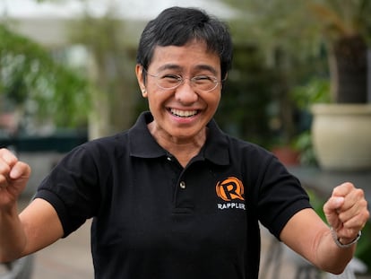 Maria Ressa, durante una entrevista en la ciudad de Taguig, en Filipinas, este sábado.